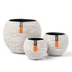 Capi Set di Vasi a Sfera 3 pz Nature Rib Avorio