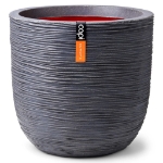 Capi Vaso Nature Rib Rotondo 43x41 cm Grigio Scuro