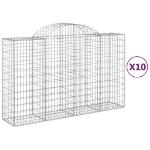 Cesti Gabbioni ad Arco 10 pz 200x50x120/140 cm Ferro Zincato
