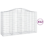 Cesti Gabbioni ad Arco 12 pz 200x50x120/140 cm Ferro Zincato