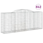 Cesti Gabbioni ad Arco 12 pz 300x50x120/140 cm Ferro Zincato