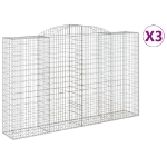 Cesti Gabbioni ad Arco 3 pz 300x50x180/200 cm Ferro Zincato
