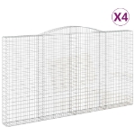 Cesti Gabbioni ad Arco 4 pz 400x30x220/240 cm Ferro Zincato