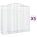 Cesti Gabbioni ad Arco 5 pz 200x50x180/200 cm Ferro Zincato