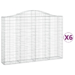 Cesti Gabbioni ad Arco 6 pz 200x30x140/160 cm Ferro Zincato