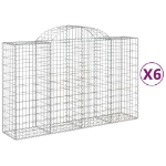 Cesti Gabbioni ad Arco 6 pz 200x50x120/140 cm Ferro Zincato