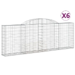 Cesti Gabbioni ad Arco 6 pz 300x30x100/120 cm Ferro Zincato
