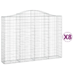 Cesti Gabbioni ad Arco 8 pz 200x30x140/160 cm Ferro Zincato