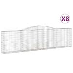 Cesti Gabbioni ad Arco 8 pz 400x30x100/120 cm Ferro Zincato