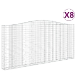 Cesti Gabbioni ad Arco 8 pz 400x30x180/200 cm Ferro Zincato
