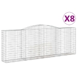Cesti Gabbioni ad Arco 8 pz 400x50x140/160 cm Ferro Zincato