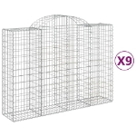 Cesti Gabbioni ad Arco 9 pz 200x50x140/160 cm Ferro Zincato