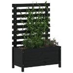 Fioriera Giardino con Rastrelliera Nera 79x39,5x114cm Pino