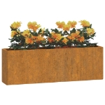 Fioriere da Parete 2 pz Ruggine in Acciaio Corten 53x10x17 cm