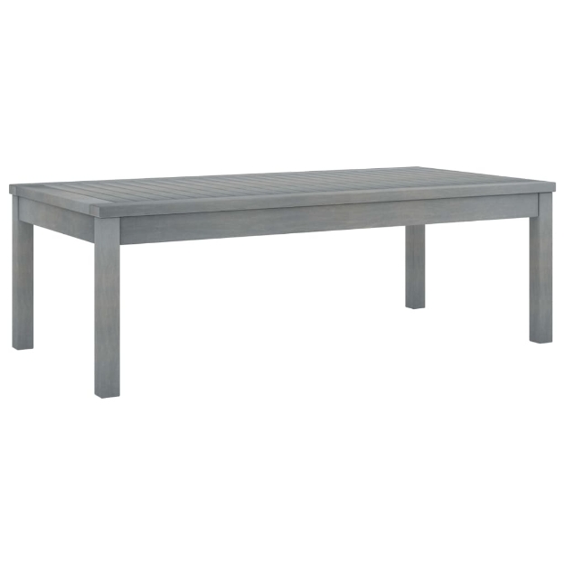 Tavolino da Caffè 100x50x33 cm Grigio Legno Massello di Acacia