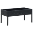 Tavolo da Giardino Nero 75x40x37 cm in Polyrattan