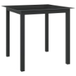 Tavolo da Giardino Nero 80x80x74 cm in Alluminio e Vetro