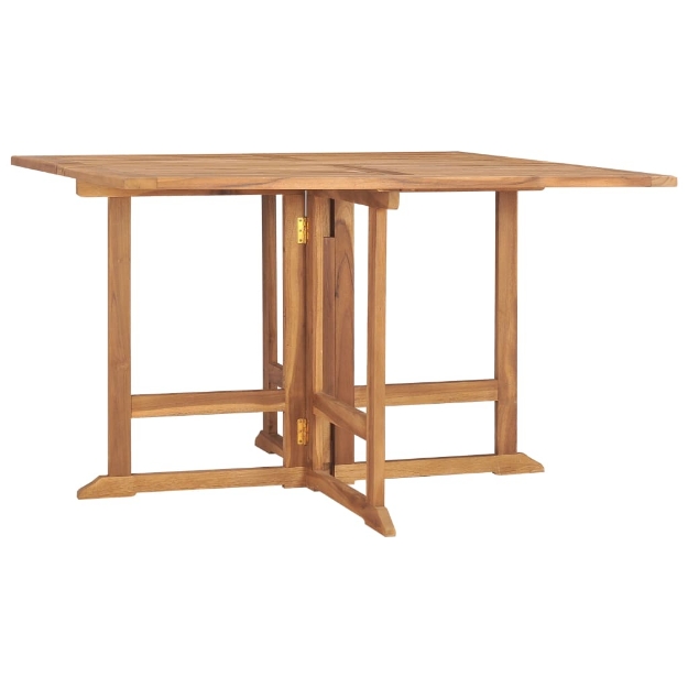 Tavolo da Giardino Pieghevole 120x120x75cm in Massello di Teak