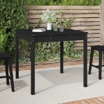 Tavolo da Giardino Nero 82,5x82,5x76 cm Legno Massello di Pino