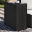 Tavolo da Giardino Piano in Vetro Nero 58x27,5x55 cm Polyrattan