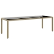 Tavolo da Giardino con Piano Vetro Beige in Polyrattan