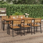 Tavolo Giardino con Gambe Forcella 200x90x75 cm Massello Acacia