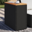 Tavolo da Giardino Piano in Legno Nero 58x27,5x55 cm Polyrattan