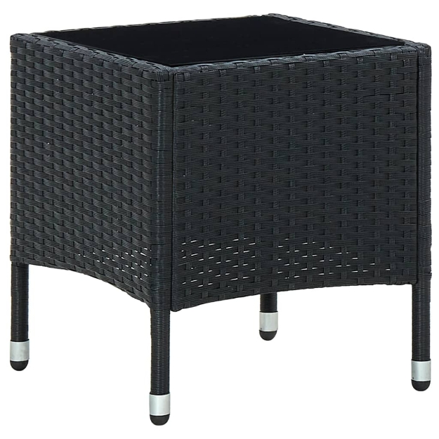 Tavolo da Giardino Nero 40x40x45 cm in Polyrattan