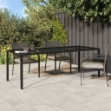 Tavolo Giardino Nero 250x100x75cm Vetro Temperato e Polyrattan