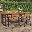Tavolo Giardino con Gambe a U 180x90x75cm Legno Massello Acacia