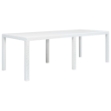 Tavolo da Giardino Bianco 220x90x72 cm in Plastica Stile Rattan