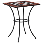 Tavolino Bistrot con Mosaico Terracotta e Bianco 60 cm Ceramica