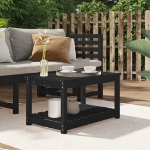 Tavolo da Giardino Nero 82,5x50,5x45 cm Legno Massello Pino