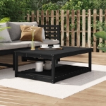 Tavolo da Giardino Nero 121x82,5x45 cm Legno Massello di Pino