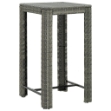 Tavolo da Bar da Giardino Grigio 60,5x60,5x110,5 cm Polyrattan