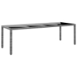 Tavolo Giardino Grigio 250x100x75cm Vetro Temperato Polyrattan