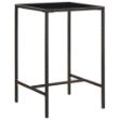 Tavolo da Bar da Giardino Marrone 70x70x110 cm Polyrattan Vetro