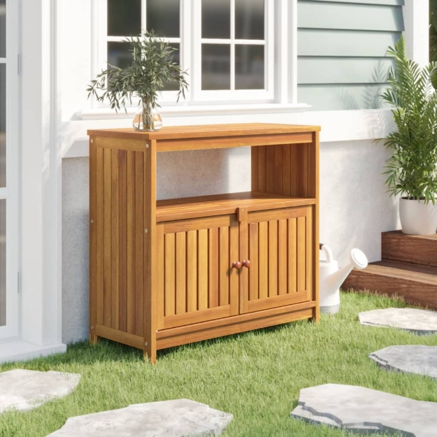 Tavolo Consolle da Giardino 80x35x75 cm Legno Massello Acacia