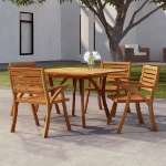 Tavolo da Giardino 110x110x75 cm Legno Massello di Acacia