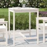 Tavolo da Giardino Bianco 82,5x82,5x110cm Legno Massello Pino