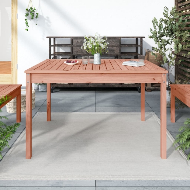 Tavolo da Giardino 121x82,5x76 cm in Legno Massello di Douglas