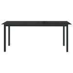 Tavolo da Giardino Nero 190x90x74 cm in Alluminio e Vetro