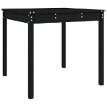 Tavolo da Giardino Nero 82,5x82,5x76 cm Legno Massello di Pino