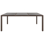 Tavolo da Giardino con Piano Vetro Marrone 200x150x75 cm Rattan