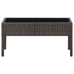Tavolo da Giardino Marrone 75x40x37 cm in Polyrattan