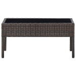 Tavolo da Giardino Marrone 75x40x37 cm in Polyrattan