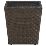 Tavolino Marrone 41,5x41,5x44cm in Polyrattan e Vetro Temperato