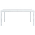 Tavolo da Giardino Bianco 150x90x72 cm in Plastica Stile Rattan