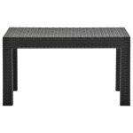 Tavolo da Giardino Antracite 58x58x41 cm in Rattan PP