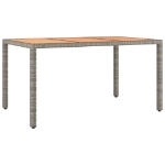 Tavolo Giardino Piano Legno Grigio Polyrattan e Massello Acacia